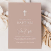 Minimalistisch Roze Meisjes Doopdoop Kaart