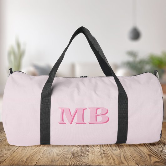 Minimalistisch Roze Modern Initiaal Monogram Plunjezak
