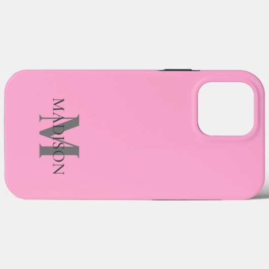 Minimalistisch roze monogram Case-Mate iPhone case (Achterkant (horizontaal))