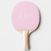 Minimalistisch roze monogram initialen tafeltennisbatje (Voorkant)