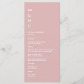 Minimalistisch roze mosterdhuwelijk menu (Voorkant)