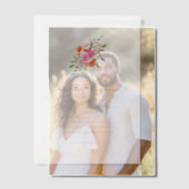 Minimalistisch roze Oranje groene bruiloft Vellum Uitnodigingen (Offset (Koppel))