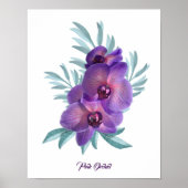 Minimalistisch roze orchidee bloemenmuur kunst Pos Poster (Voorkant)