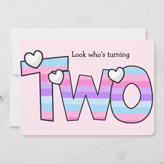 Minimalistisch roze Paarse hart ombre tweede Kaart (Achterkant)