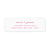 Minimalistisch roze retouradres label (Voorkant)