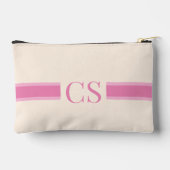 Minimalistisch roze rode streep Initiaal monogram Etui (Achterkant)