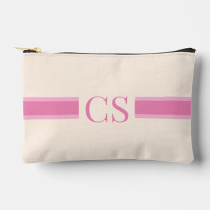Minimalistisch roze rode streep Initiaal monogram Etui