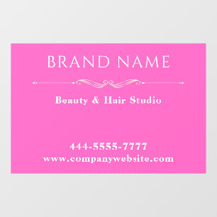 Minimalistisch roze salon deur bord raamsticker