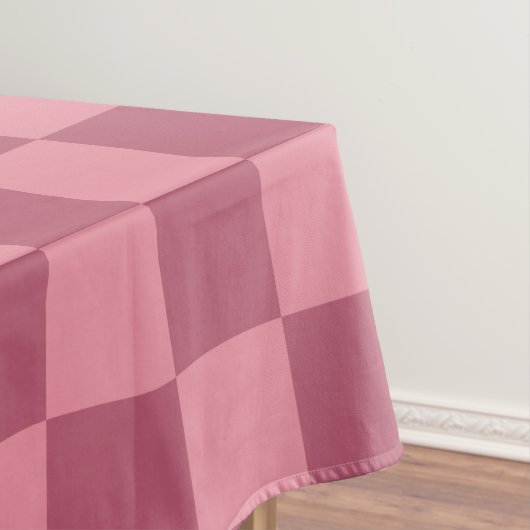 Minimalistisch roze schaakbordpatroon tafelkleed (Voorbeeld)