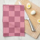 Minimalistisch roze schaakbordpatroon theedoek (Quarter Fold)
