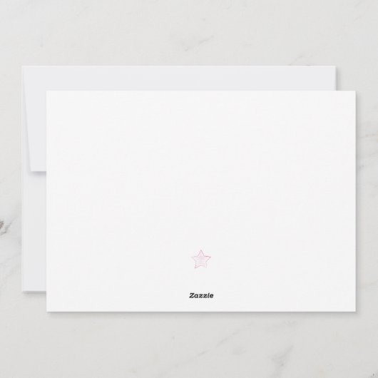 Minimalistisch Roze Ster Drie Foto Script Feestdagenkaart (Achterkant)