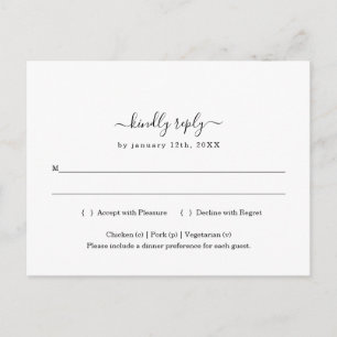 Minimalistisch RSVP-Briefkaart Uitnodiging Briefkaart