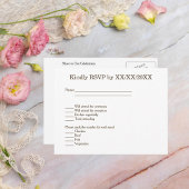 Minimalistisch RSVP Menu Custom Bride Groom Briefk