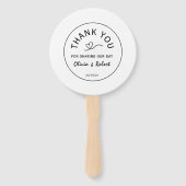 Minimalistisch Rustic Floral Wedding Hand Fan Handwaaier (Achterkant)
