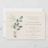 Minimalistisch Rustic Gold Greenery-Baby shower Kaart (Voorkant)
