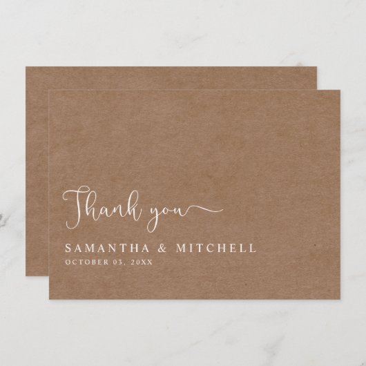Minimalistisch Rustic - Hartelijk dank - Kaart (Voorkant / Achterkant)