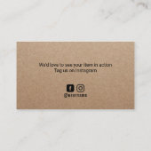 Minimalistisch Rustic Kraft Business Hartelijk dan Visitekaartje (Achterkant)