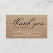 Minimalistisch Rustic Kraft Business Hartelijk dan Visitekaartje (Voorkant)