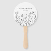 Minimalistisch Rustic Wildflower Wedding Hand Fan Handwaaier (Voorkant)