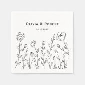 Minimalistisch Rustic Wildflower Wedding Servet (Voorkant)