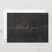Minimalistisch rustiek krijtbord goud script bedankkaart (Voorkant / Achterkant)