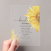 Minimalistisch Rustiek Zonnebloem Vrijgezellenfees Acryl Uitnodigingen (Insitu (Draagbaar))