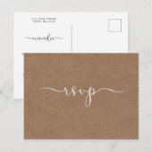 Minimalistisch Rustisch RSVP-Briefkaart Uitnodiging Briefkaart (Voorkant / Achterkant)