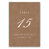 Minimalistisch Rustisch  tabelnummer Kaart (Achterkant)