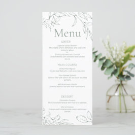 Minimalistisch Sage Bloemen Bruiloft Menu