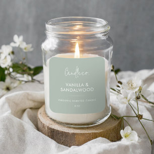 Minimalistisch Sage Green Custom Candle Label