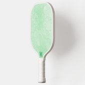 Minimalistisch Sage Groen en Wit Modern Monogram Pickleball Paddle (Links)