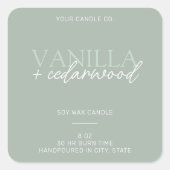 Minimalistisch Sage Groen Modern Candle Label (Voorkant)