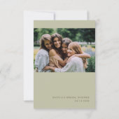 Minimalistisch Sage Vrijgezellenfeest Bedankkaart (Achterkant)