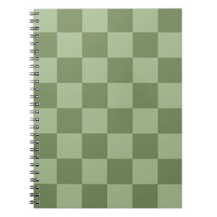 Minimalistisch saliegroen dambordpatroon notitieboek