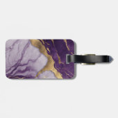 Minimalistisch Scandinavisch Paarse Marmeren Monog Bagagelabel (Achterkant horizontaal)