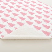 Minimalistisch Scandinavisch roze bos Sherpa Deken (3/4)