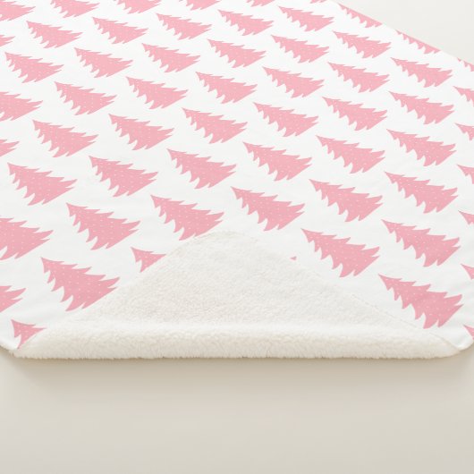 Minimalistisch Scandinavisch roze bos Sherpa Deken (3/4)