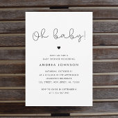 Minimalistisch Schattige Script QR Code Photo Baby Kaart