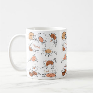 Minimalistisch Schattige speels Oranje wit kattenp Koffiemok