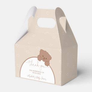 Minimalistisch Schattige Teddy Bear Baby shower Bedankdoosjes