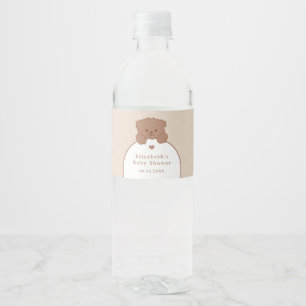 Minimalistisch Schattige teddybeer modern Baby sho Waterfles Etiket
