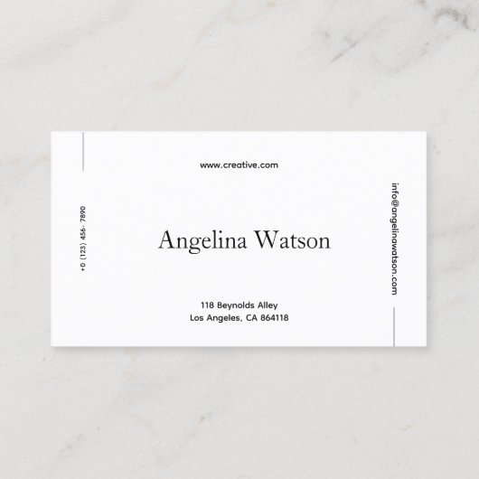 Minimalistisch Schoon, eenvoudig en modern zwart-w Contactkaartje (Achterkant)