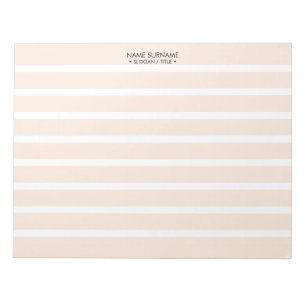 Minimalistisch schoon lichtroze strippatroon 11x8. notitieblok