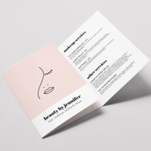 Minimalistisch schoonheidslogo make-up wimpers bro drieluik kaart
