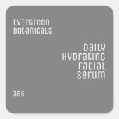 minimalistisch schoonheidsproduct wit op grijs vierkante sticker (Voorkant)
