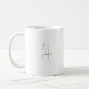 Minimalistisch Schrift   Aangepast monogram en naa Koffiemok