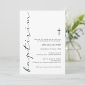 Minimalistisch schrift Baptisme Typografie Kaart (Staand voorkant)