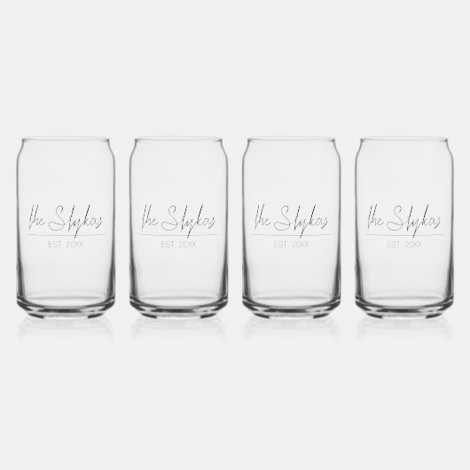 Minimalistisch schrift | blikvorm glas (Voorkant)