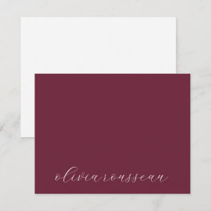 Minimalistisch Schrift Bordeaux Wijn Notitiekaartje