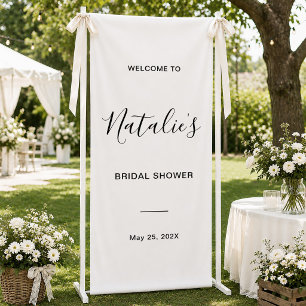 Minimalistisch Schrift Bruiloft Bridal Shower Welk Spandoek